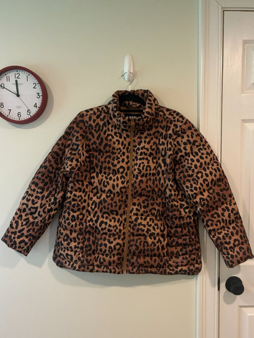 Lands' End Women's Cheetah Print Puffer Jacket